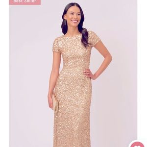 Adrianna Papell Mother of the Bride dress. Size 10, champagne/gold.
